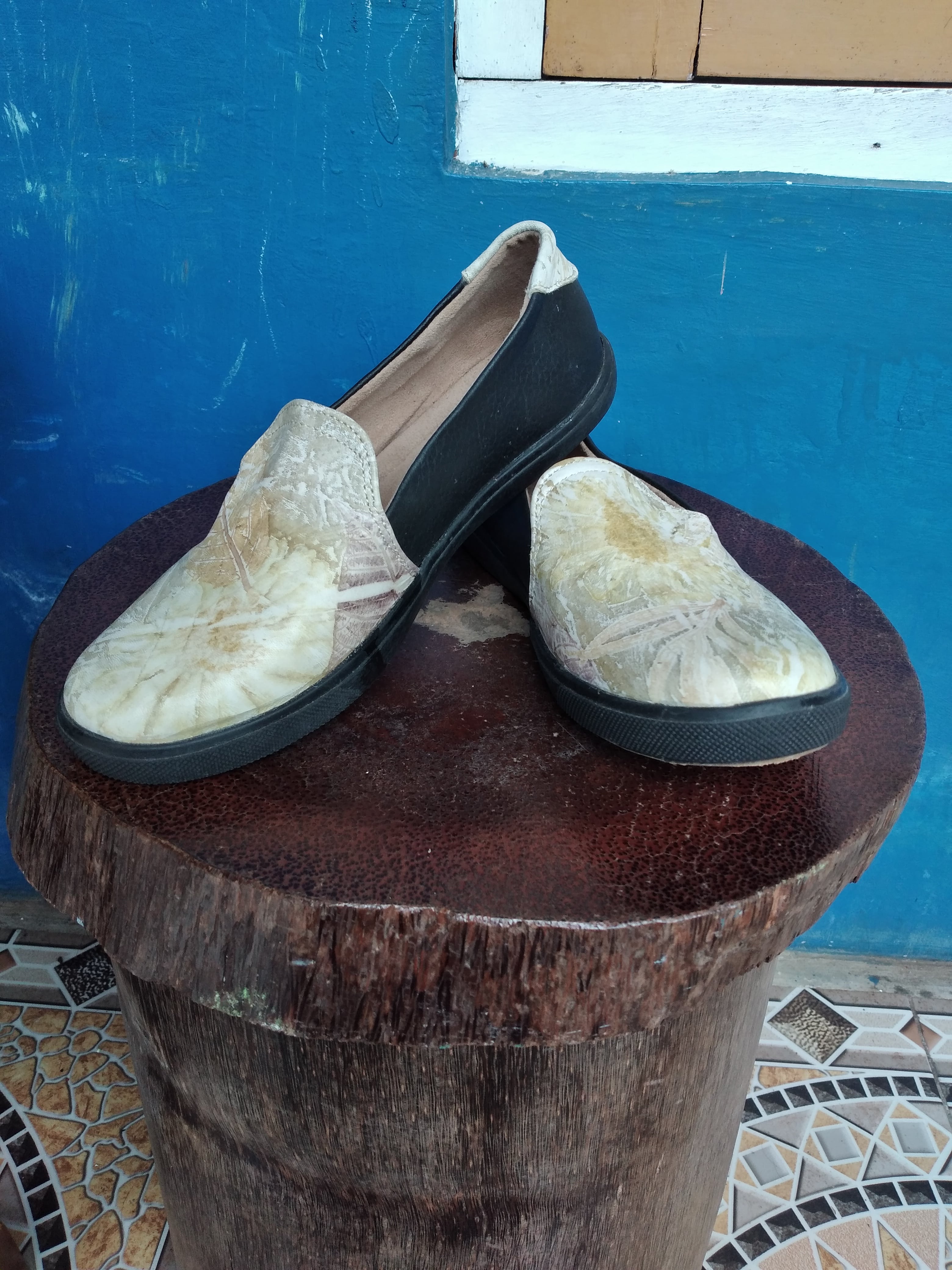 Sepatu platshoes ecoprint