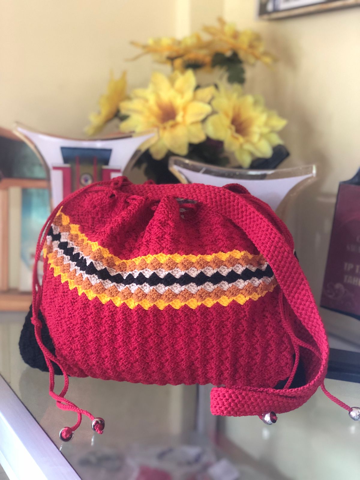 Tas Rajut Polycherry size L
